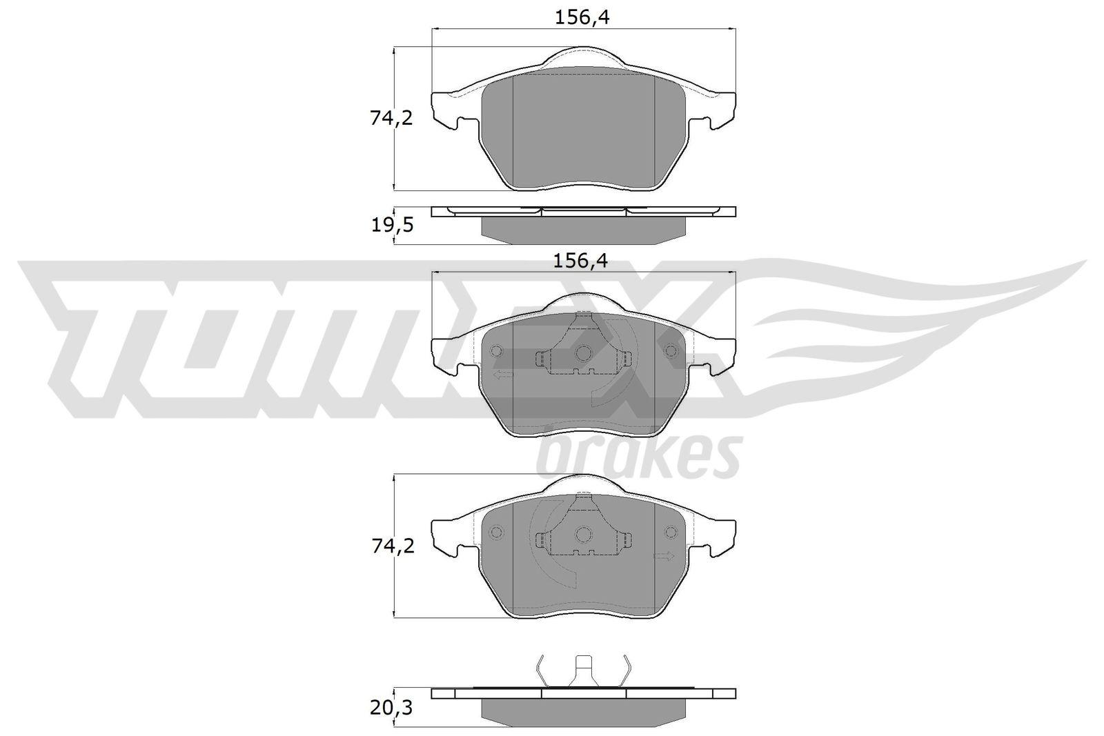 Sada brzdových platničiek kotúčovej brzdy TOMEX Brakes